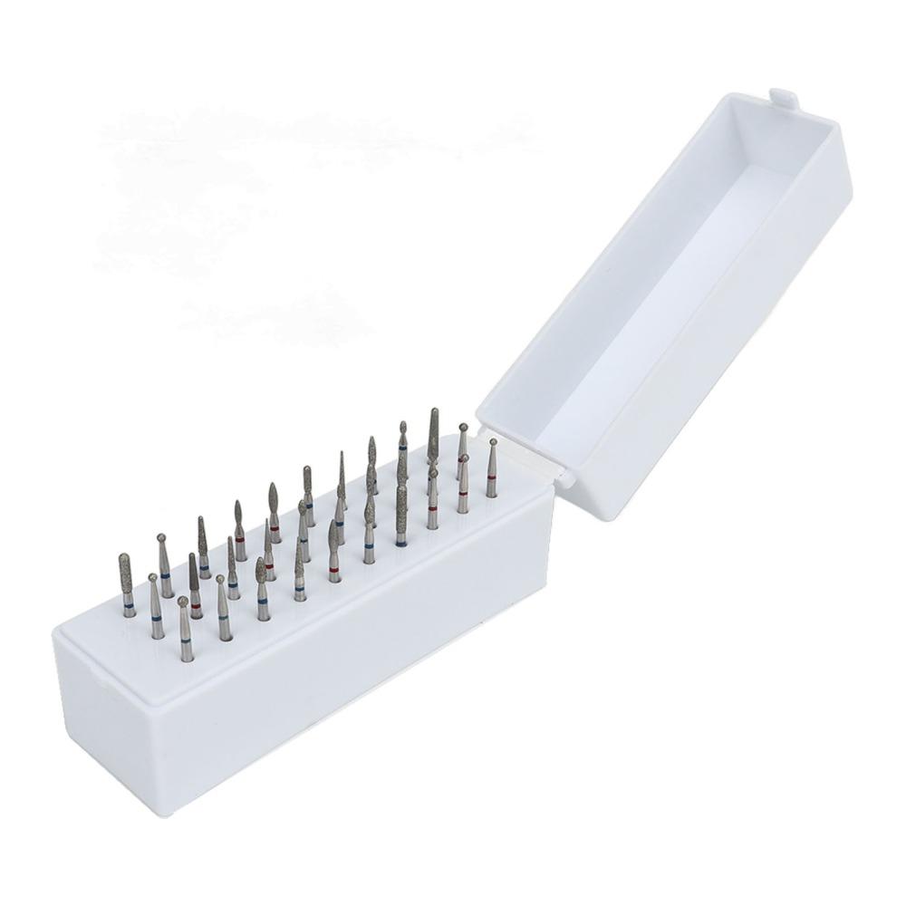 30pcs Dustproof Acrylic Cover Nail Drill Bits Set  Salon Desktop Manicure Tool Arrangement
