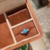 Retro High-End Oval Set Four Claw Turquoise Rings For Women Light Luxury   Blue Ring Suitable For Daily Jewelry Gifts