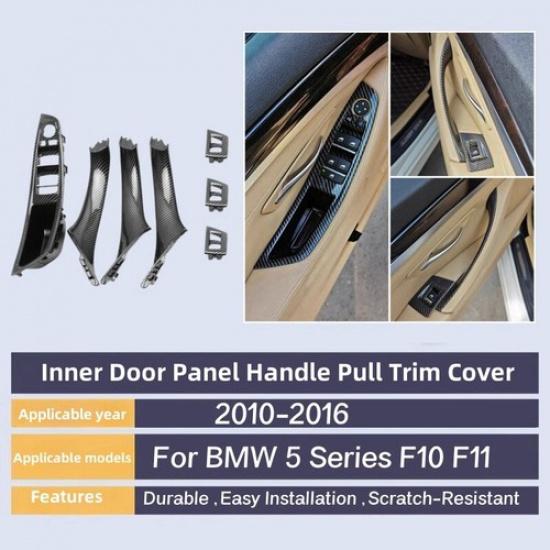 

LHD Carbon Fiber ABS Interior Door Pull Handle Trim Parts For BMW 5 F10 F11 F18
