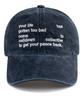 Bichiseuaenkeulim Your Life Stone-Washed Ball Cap-Navy