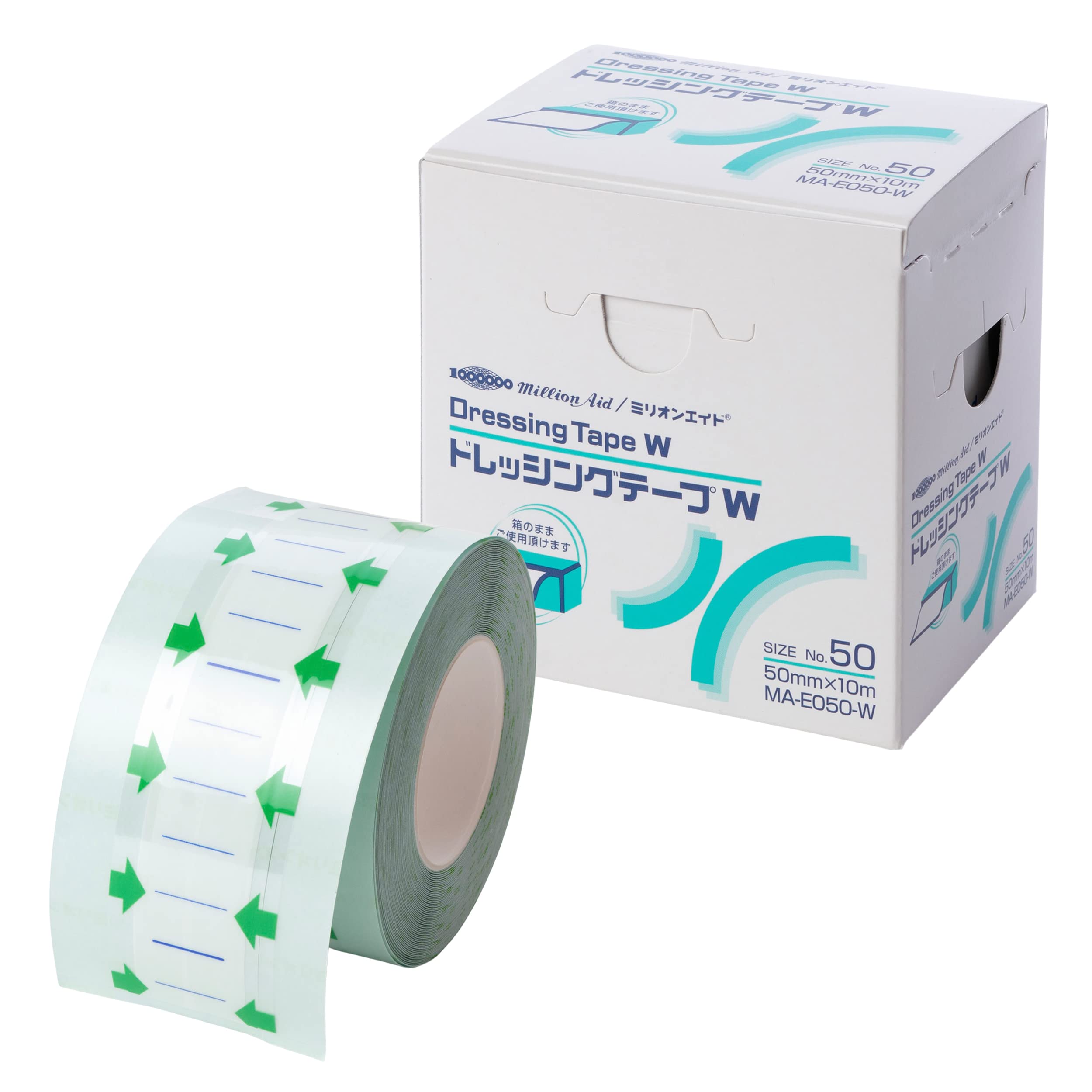 

Million Aid Лента для повязок 50мм x 1 20 микрон водонепроницаемая пленка W, 10м, рулон, повязка, MA-E050-W