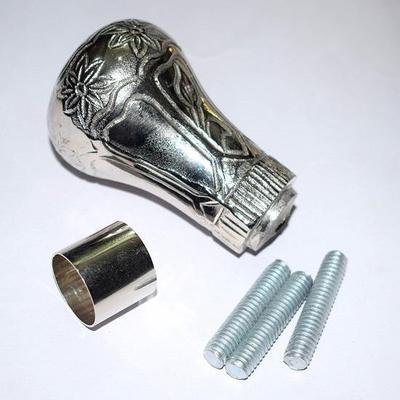 Brass Knob Designer Head Handle Nickel Plaited Victorian Cane Wooden Walking Stick, 7 Cm