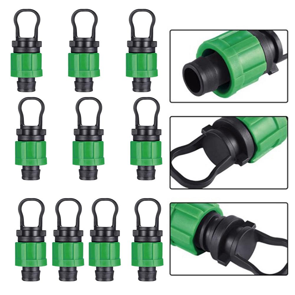 10 Count Drip Irrigation End Cap Fitting Designed for 16mm Drip Tape and 1/2 Inch Tubing For Without Glue or Tools