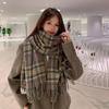 Japanese and Korean College Style Sub Striped Tassel Couple Scarf Widened To Keep Warm  Sweet and Fresh Shawl and Scarf Dual Use