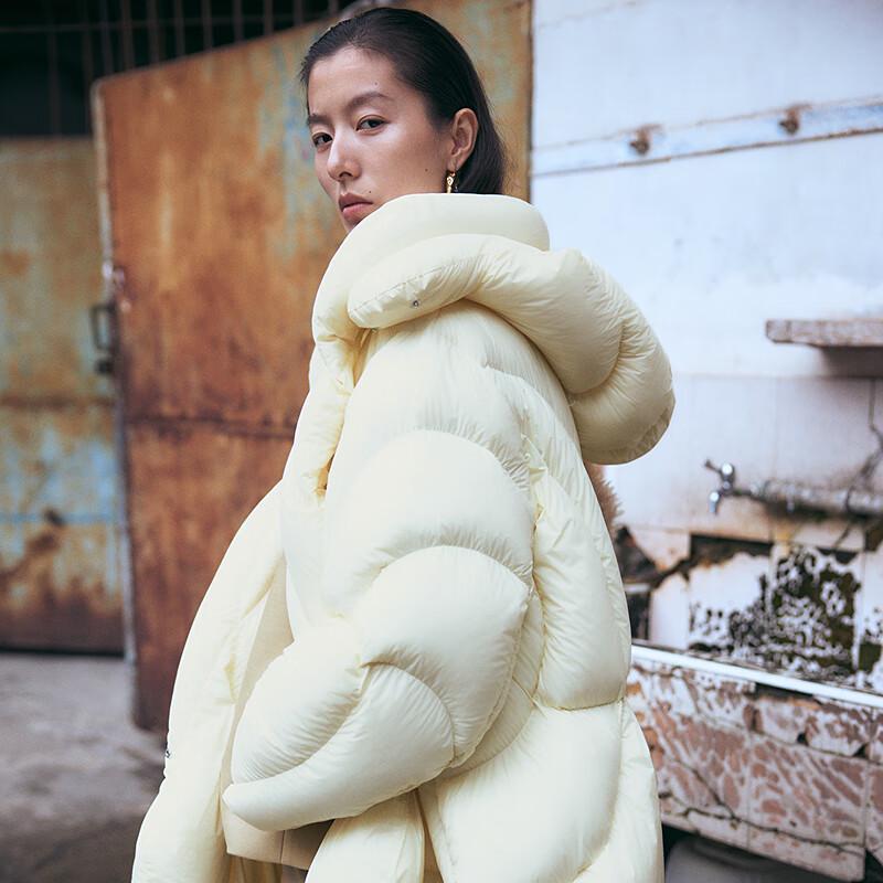 JNBY Women's Loose Fit Hooded Duck Down Jacket