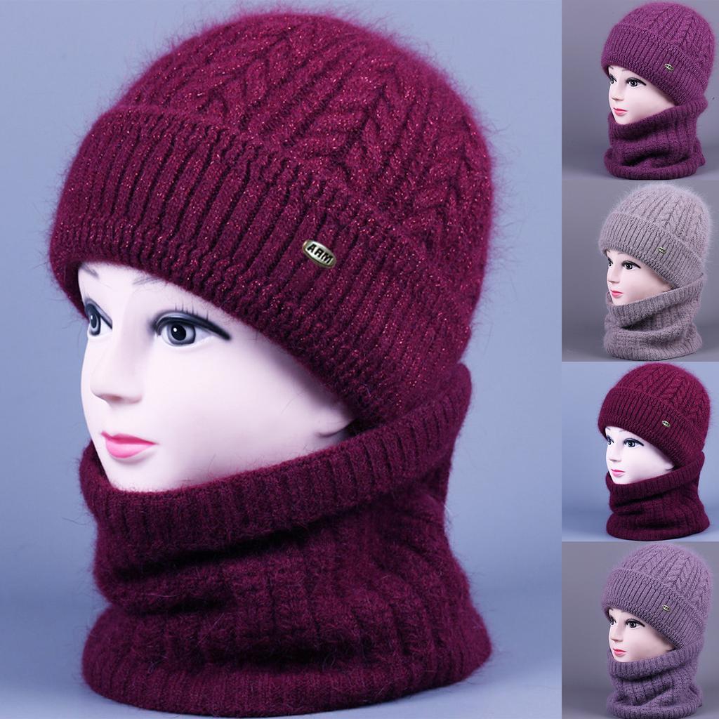 Knitted Hat With Velvet Yarn Hat, Scarf Hat, Warm And Versatile Hat