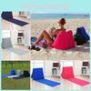Stor oppblåsbar trekantpute i PVC-fløyel for strand/camping Grå/blå/rosa