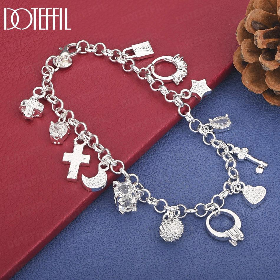 925 Sterlingové stříbro Módní přívěskový náramek Svatba Šperky