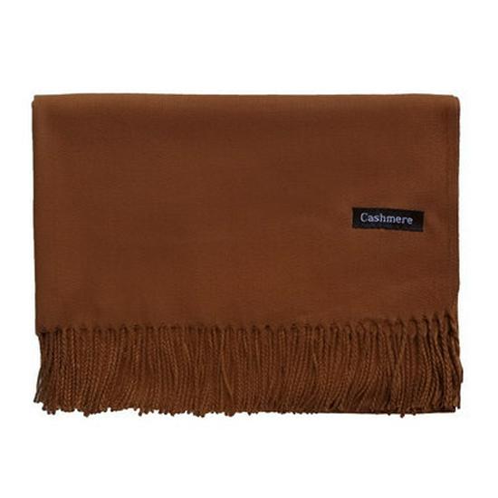 2025 Autumn/Winter Solid Color Imitation Cashmere Mid-Length Warm Tassel Scarf - Japanese & Korean Sweet Fashion