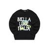 Letter Pattern Loose Knit Pullover Sweatshirt Men Sweatshirt Deep-Black T11M235205FBK