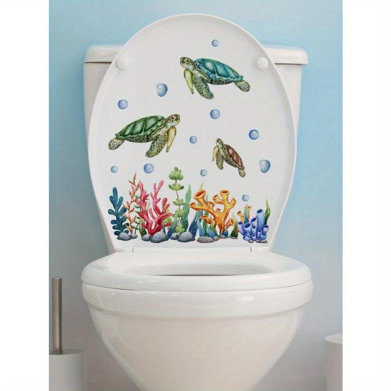 1pc Turtle Pattern Toilet Lid Decal, Stickers, Wall Decal, Vinly Decal For Home Decorations, Festival Decoration Stickers