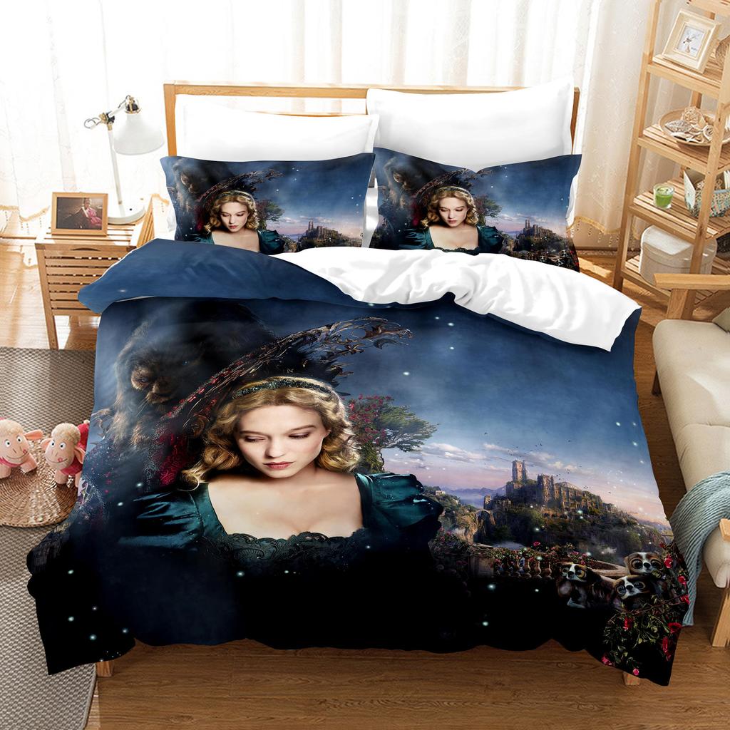 3D Digital Printing Bedding Quilt Cover Three-Piece Set