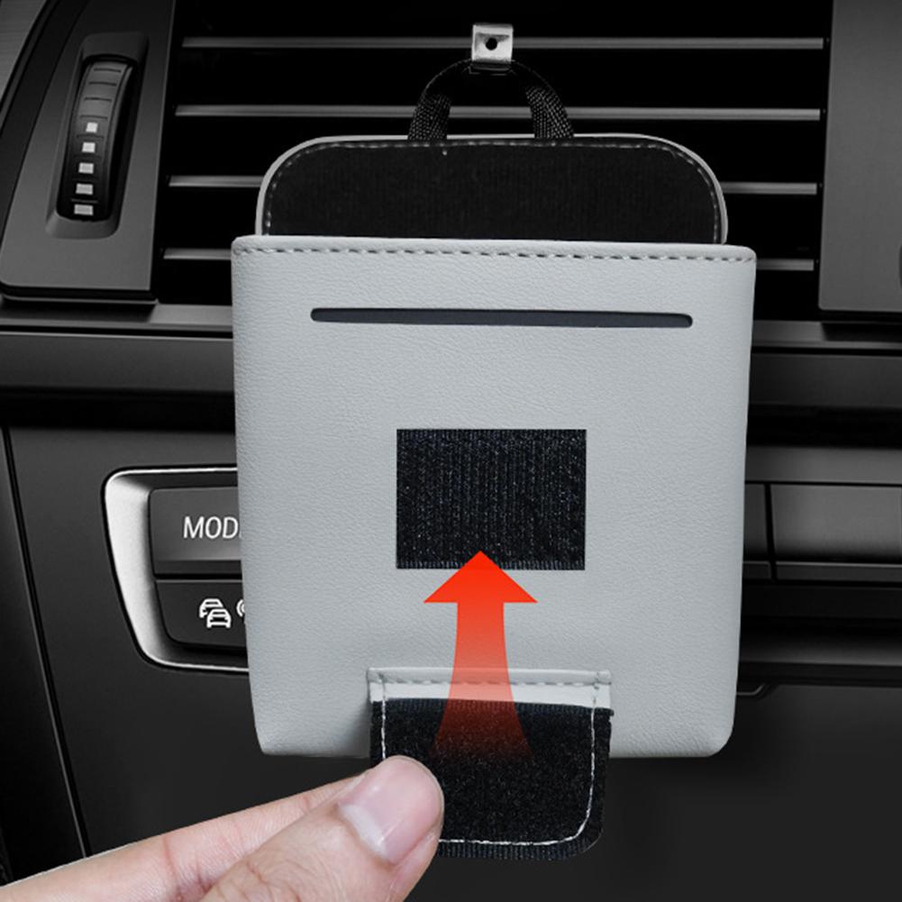 Car Air Vent Storage Holder, Car Vent Organizer, PU Leather Vent Storage Bag Pocket Car Air Vent Outlet Automotive Accessories