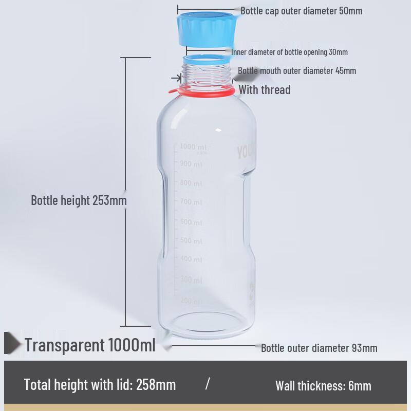 High Borosilicate Glass Handheld Reagent Bottle