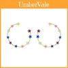Colorful Star Hoop Earrings For Women Geometric Alloy Fashion Jewelry
