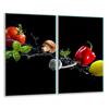 Glas-Schneidebrett 2x 30x52 Paprika
