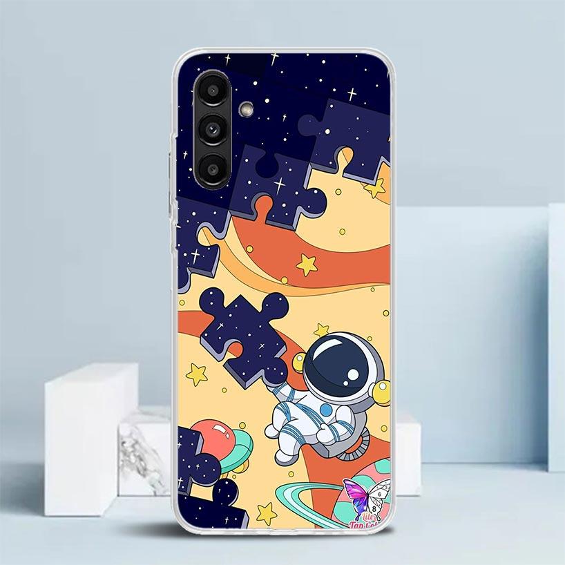 Cartoon Planet Astronaut Star Rocket Phone Case For Samsung Galaxy A17 A37 A57 A16 A15 A14 A13 A56 A55 A54 A53 A36 A35 A34 A33 A