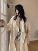 Korean High-Collar Gentle Gray Loose-Fit Wool Coat for Women - Autumn/Winter Fashion