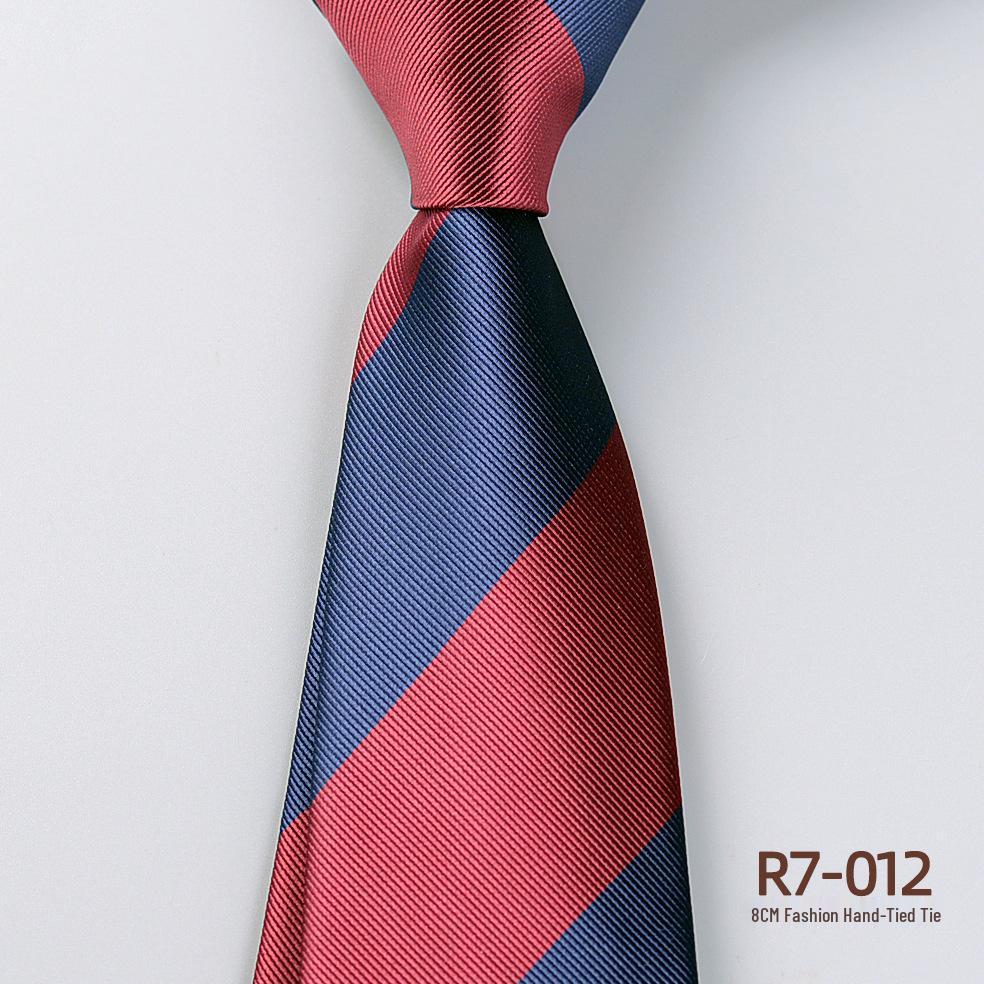 Versatile Retro Striped Tie for Men - Hand-Knotted British Korean Style In Brown, Green, and Blue for Business and Formal Wear.