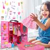106 Pcs Doll Wardrobe with Clothes and Accessories Set for 30cm Doll, Storage Closet Gown Dresses Shoes Hangers Etc. for Girl Gift Set (NO DOLLS)