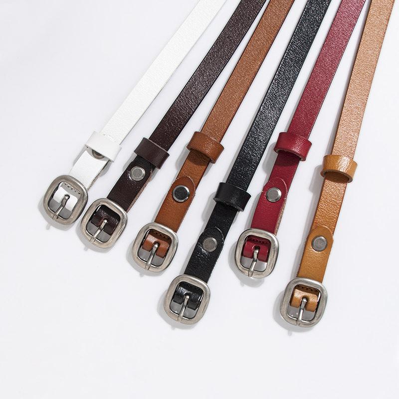 Women's Exquisite High Quality Versatile Business Commuting Fashion Genuine Leather Thin Belt for Women Chic Women's Belt Cowhide Leather