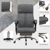 High Back Vibration Massage Office Chair, Heated Reclining PU Leather Computer Chair with Footrest, Grey