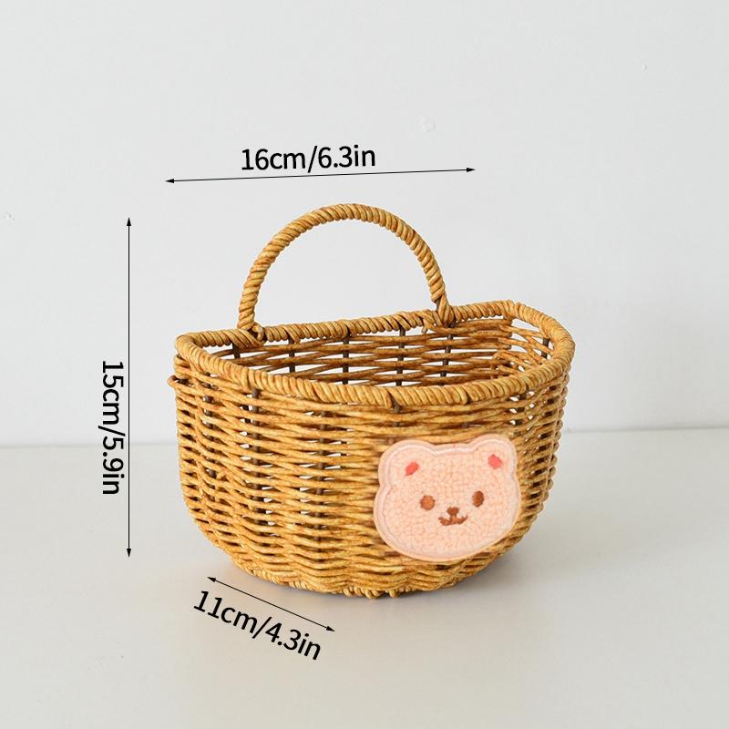 Nástěnný úložný koš Nádoba Dekorativní koš Ručně pletený Kuchyňský úložný koš Zábavný tvar Květináč Domácí dekorace