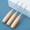 Round Hole Solid Wood Handle Awl Handmade DIY Leather Awl with Sheath Awl Sewing Awl Handmade Tool