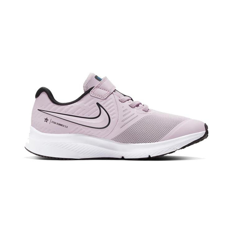 Nike Star Runner 2 Cushioning, Wear Resistant Low top Running Shoes White Purple Children Aged 3 7 Years Old AT1801-501