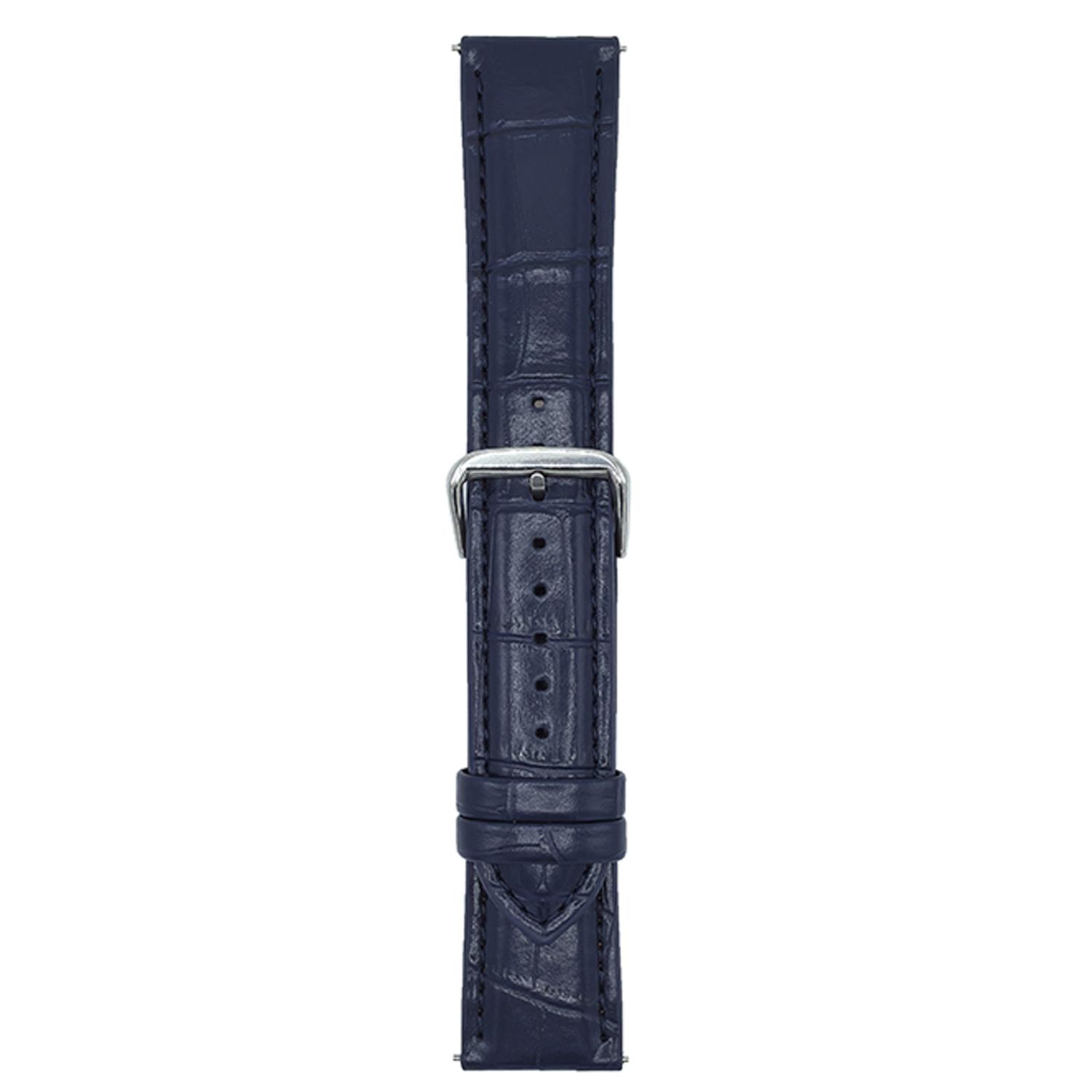 

20mm Replacement Strap for Samsung Galaxy Watch7 44mm/40mm Bamboo Pattern Leather Watch Band Midnight Blue