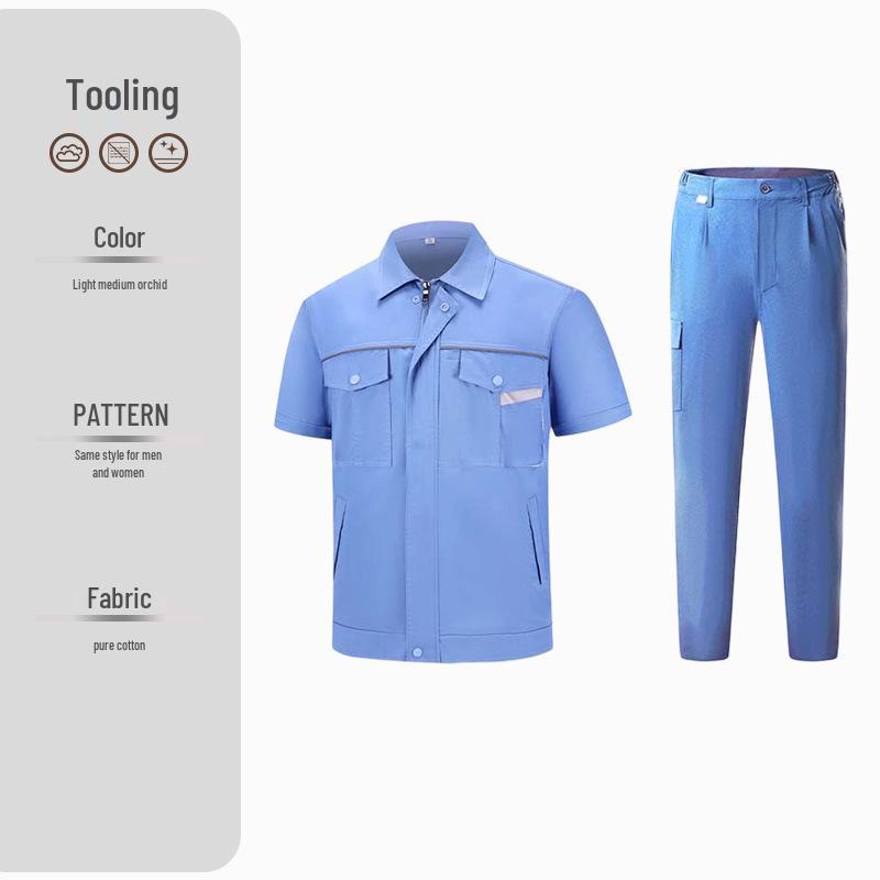 Durable Summer Cotton Twill Workwear Set with Custom Logo - Wear-Resistant Labor Protection Uniform