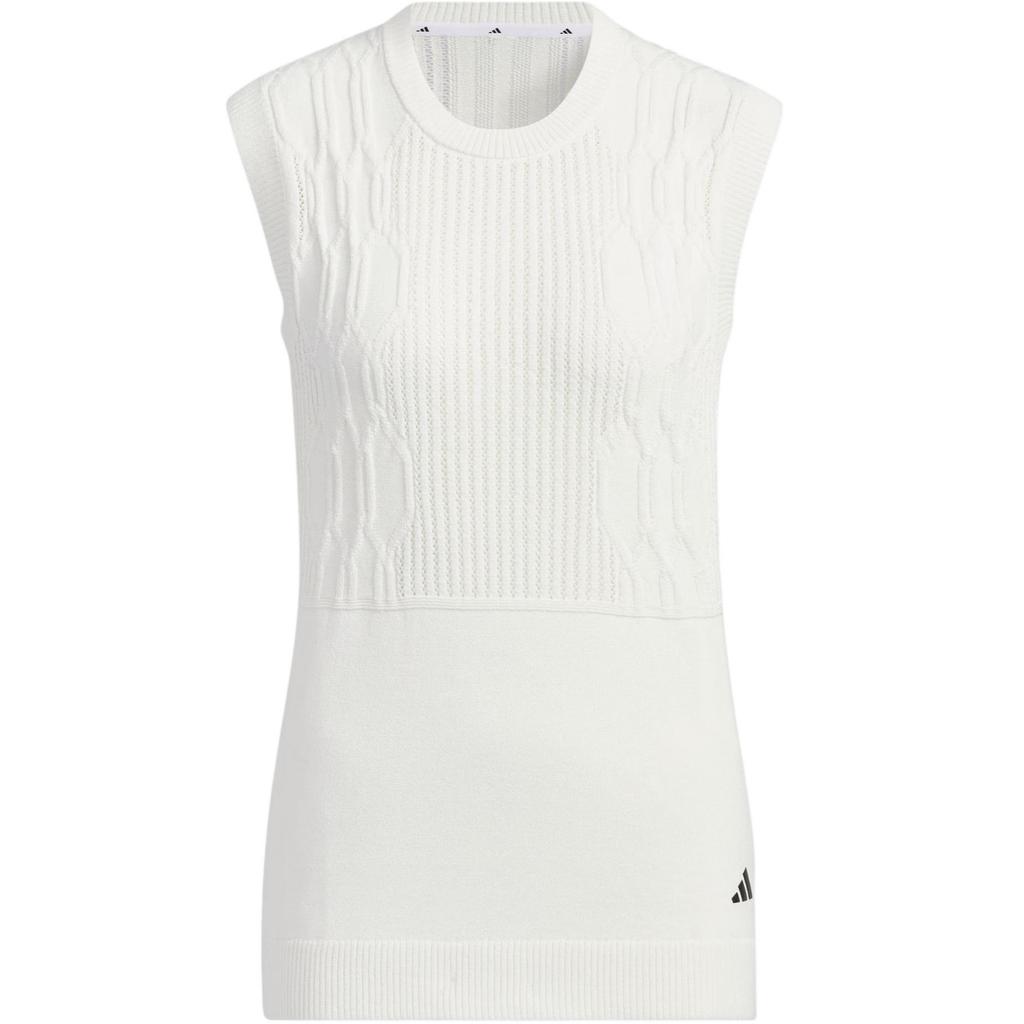 Adidas Primeknit Gradation Pattern Vest With Solid Logo Golf Knit Sports Vest Women Vests White IN6613