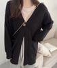 Loose and lazy knitted cardigan top women's autumn and winter new one-button soft waxy casual sweater jacket top