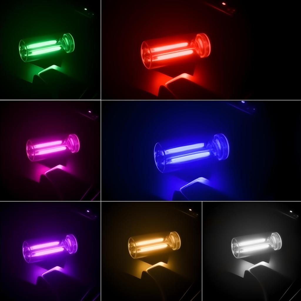 2PCS Car USB Lights Car Atmosphere Lamp with Touch Dimmable, Portable Mini Glass Bottle LED Bulb Night Lights for Vehicle Bedroom Hallway Camping