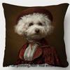 1pc Victorian Bichon Frise Dog Pillowcase - Soft Washable Decorative Cushion Cover, Smooth Polyester Short Plush Fabric, Single-Sided Print, Zipper Cl