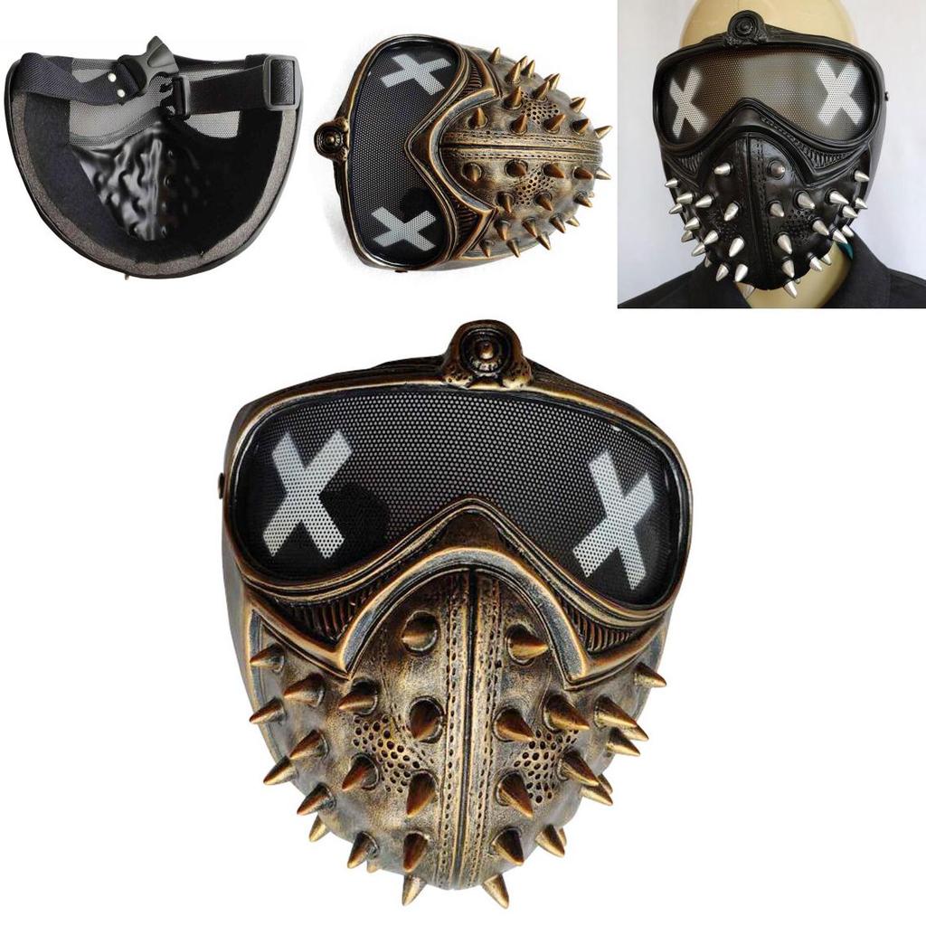 Watch Dogs Mask Punk Style Resin Mask With Spiked Design For Roleplaying Events