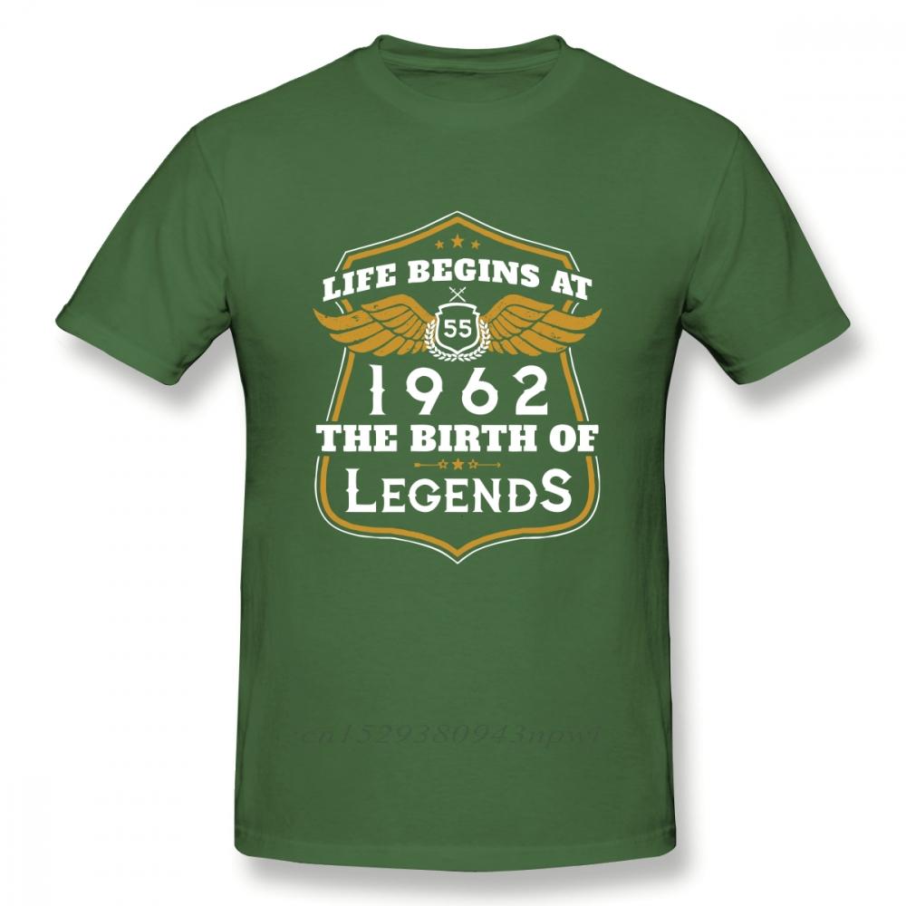 birthday gift t shirt Life Begins At 55 1962 The Birth Of Legends T Shirt Men Leisure TShirt Guys Punk Designer Streetwear