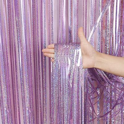 2M Party Backdrop Curtains Glitter Gold Tinsel Fringe Foil Curtain Birthday Wedding Decoration Adult Anniversary Decor