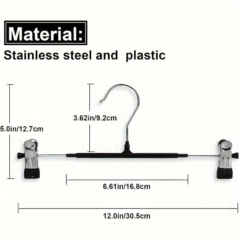 10pcs/set Household Non-Slip Adjustable Trouser Hanger with Skirt/Underwear Clips Heavy Duty Stainless Steel PVC Dipped
