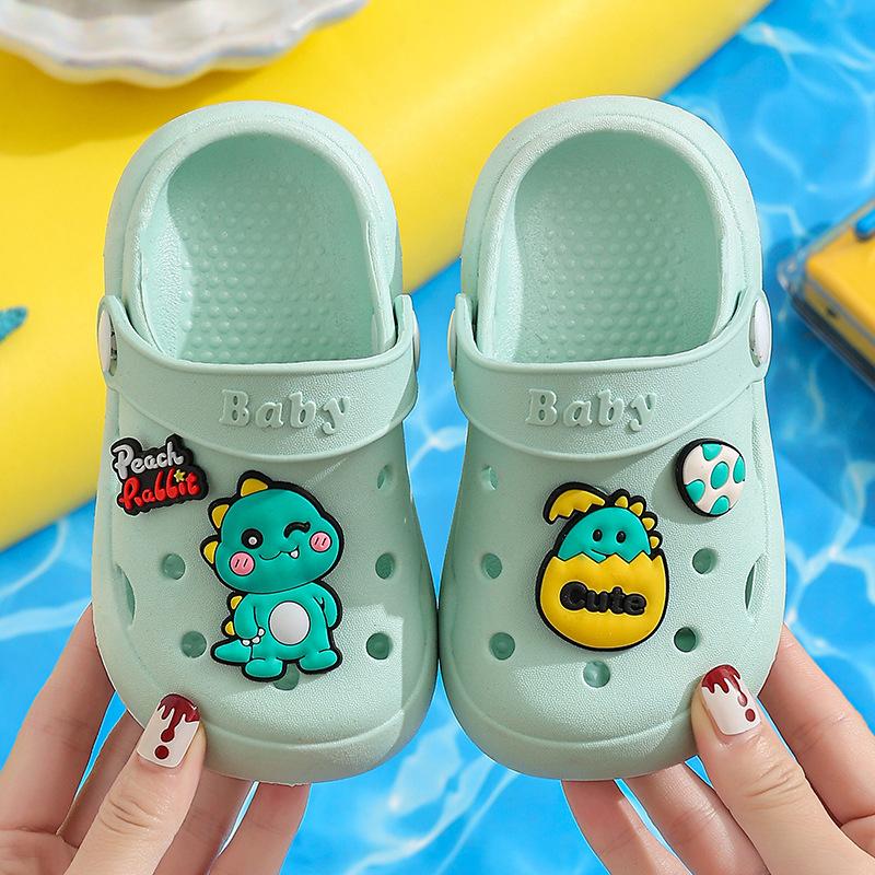 Girls' and Boys' Anti-slip Head Cover Soft-soled Baby Children's Shoes Flip-flops
