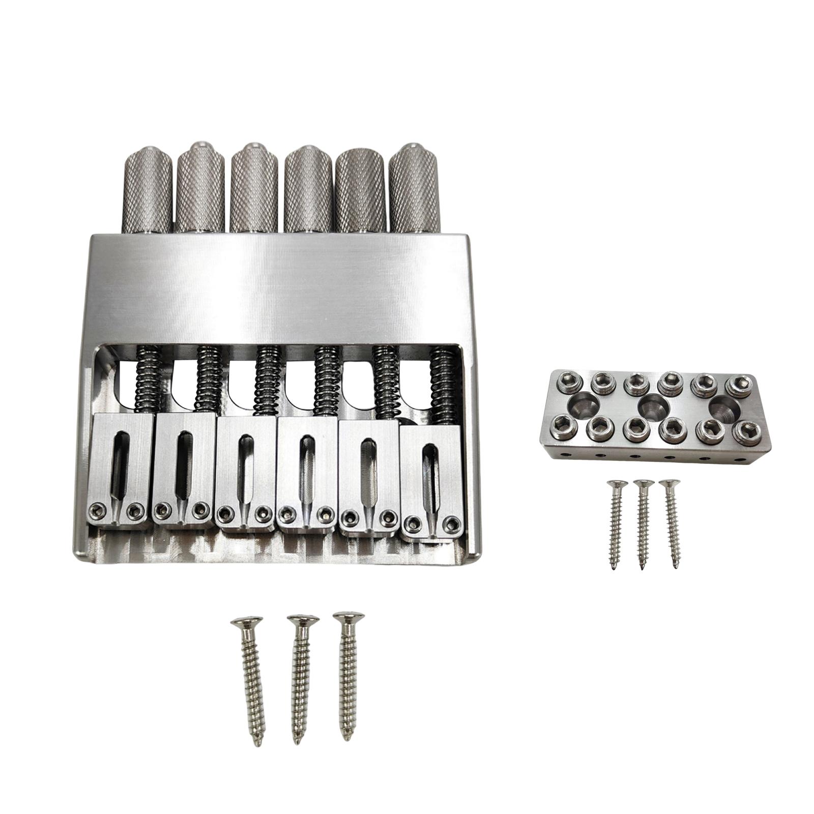 

Headless Electric Guitar Bridge Silver Stainless Steel Multi Size String Plate Tuning Wrenches Accessories for Electric Guitar срібний