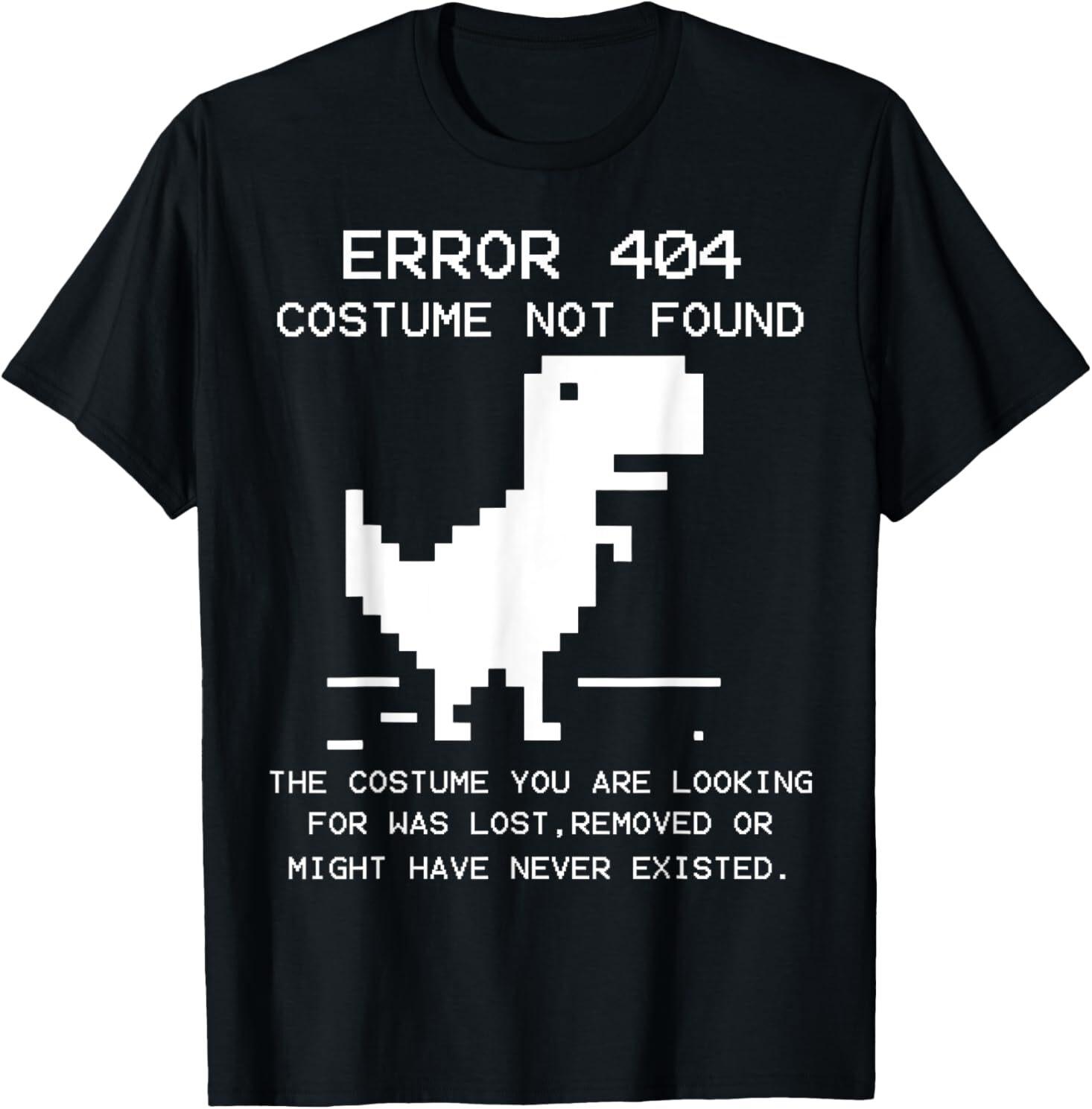 TRex Error 404 Costume Not Found Halloween Coding Programmer T-Shirt Size S-5XL S разноцветный