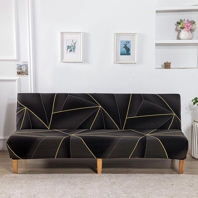 Futon Sofa Folding Sofa Bed Cover Sofa Covers Spandex Stretch Double Seat Cover Slipcovers for Living Room Geometric Print