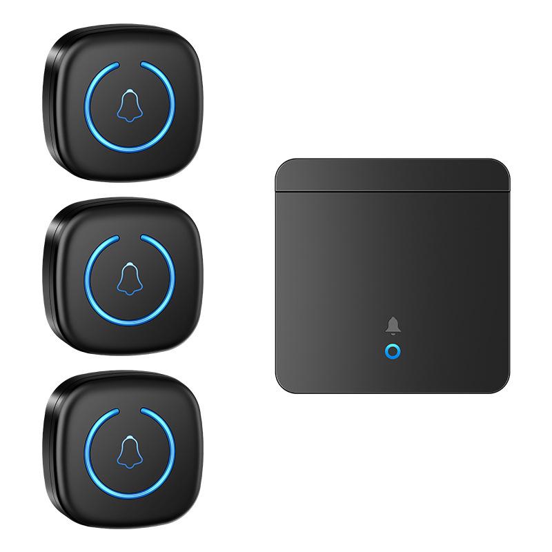 Wireless Long-Distance Doorbell for Villas - One-to-Three Indoor Call Bell with Large Button for Elderly.