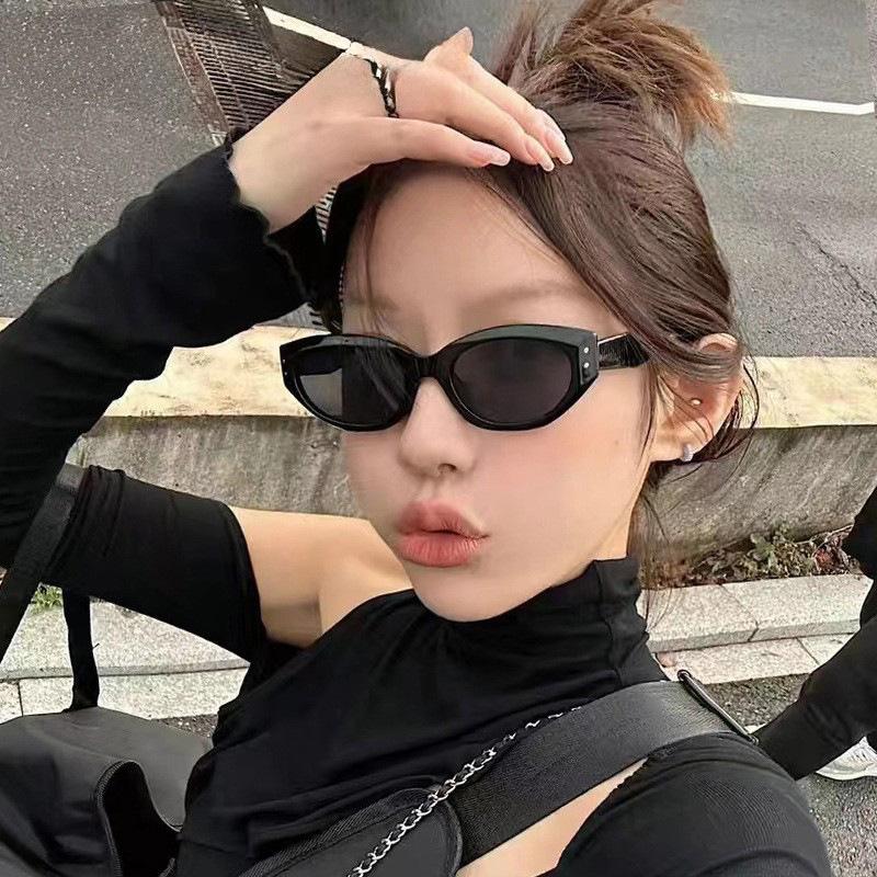 Retro Cat Eye Sunglasses Women'S Advanced Uv Protection Square Garden Face Same Glasses Sunglasses