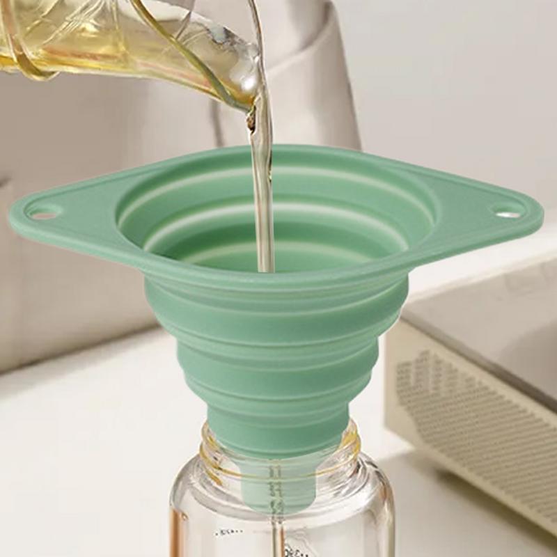 Foldable Funnel Foldable Wide Mouth Filler Silicone Funnels for Kitchen Use Filling Bottles Canning Cooking and Water Powder