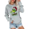 Women's Casual Comfortable Neck Hooded Long Sleeve Christmas Print Warm Sweatshirt