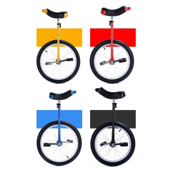 1 Set Unicycle with 16/18/20/24 Inches Wheel Steel Rim Height Adjustable One Wheel Bike Adults Beginner Exercise Balance