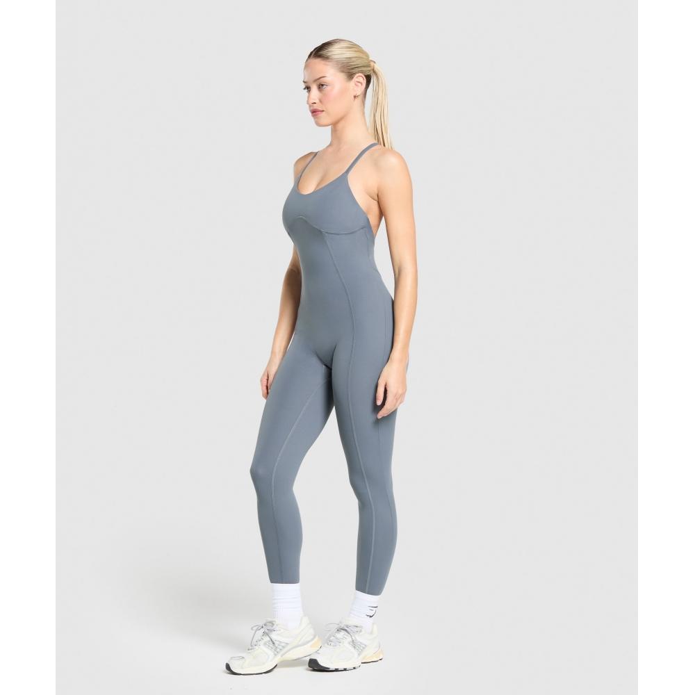 Gymshark Špagetové All In One železově modré B9a1r Uctm