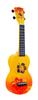 MAHALO UKULELE Designer Series Hibiscus Soprano MD1 HB In Orange Burst